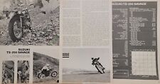 1969 Suzuki TS250 Savage 4pg Motorcycle Test Article with specs picture