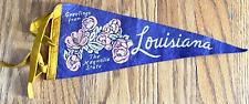 Vintage Louisiana The Magnolia State Purple Felt Pennant Flag 17x6 Souvenir picture