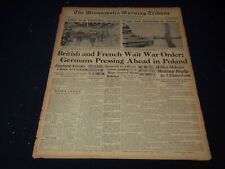 1939 SEPT 2 MINNEAPOLIS MORNING TRIBUNE - BRITISH & FRENCH WAIT WAR - NT 9518 picture