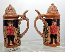 S & P~Royal Canadian Mounted Police Stein~Vintage Giftcraft Salt Pepper Shakers picture