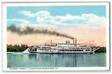1916 Steamer Ship Peoria Illinois River Beardstown Illinois IL Antique Postcard picture