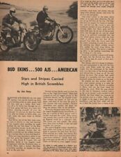 1952 Bud Ekins, 500 AJS, British Scrambles - 2-Page Vintage Motorcycle Article picture