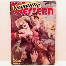 Romantic Western 1938 July Pulp Comic Magazine Six Gun Grant James Lawson RARE picture