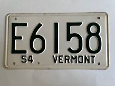 1954 Vermont License Plate Very Good Condition 100% All Original NICE picture