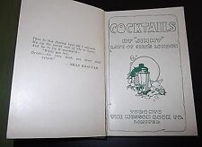 Cocktails by Jimmy Late of Ciro's London Printed in Toronto Canada 1930 Rare  picture