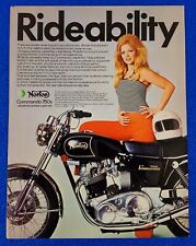 1972 NORTON COMMANDO 750s MOTORCYCLE ORIGINAL PRINT AD SHIPS FREE (LOT BLACK) picture