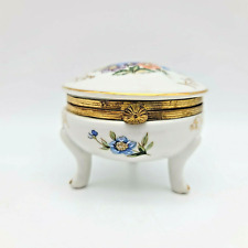 Vintage Napcoware Footed Moriage Porcelain Trinket Keepsake Jewelry Box/Dish EUC picture