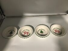 Robert Stanley Ceramic Mini 5.5in Merry Christmas Pie Plate Set of 4 AA02B56023 picture