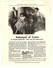 1918 Print Ad WWI B & B Bauer & Black Blue-Jay for Corns Ashamed of Corns Illus picture