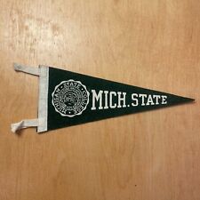 Vintage 1950s Michigan State University 5x9 Felt Pennant Flag picture