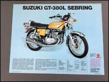 1974 Suzuki T-500L Titan GT-380L Sebring Bike Motorcycle 1-page Brochure Sheet picture