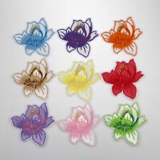 10/100Pcs Embroidered Flower Patches Iron/Sew-On Fabric Applique Patch Badge picture