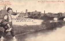 River Front Factory at Bridge St. RARE MR. ROVER Grand Rapids MICHIGAN Postcard picture
