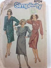 1984 Simplicity 6709 Vintage Sewing Pattern Women Draped Dresses Size 10 12 14 picture