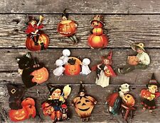 Halloween “Vintage Style” Wooden Ornaments Lot Of 12 Individual Ornaments unique picture