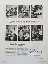 Pullman Railroad 1951 Vintage Magazine Print Ad Train Travel Vacations picture