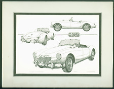VTG 1995 MG MGA Signed & Numbered Print 49/500 GEE GEE Studios Florida 14X11 picture