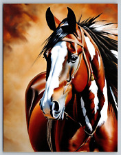 Art Postcard New Portrait of Beautiful Paint Horse A15 picture