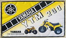 Yamaha YTM 200 ATV S ATC FLAG BANNER 1986 MAN CAVE GARAGE huffy torex atv Tri Z picture
