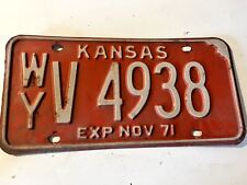 Vintage 1971 Kansas V4938 Wyandotte County License Plate picture