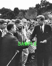 1960 PRESIDENT JOHN F KENNEDY Greets Peace Corps Volunteers PHOTO  (132-j ) picture