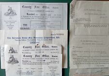 H2 4 x Vintage Fire Insurance Certificates And Boiler Service Receipt 1939-1949 picture