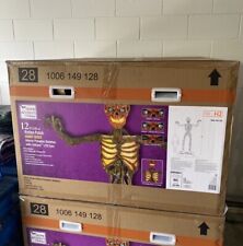 *NEW* 12ft Giant-Sized Inferno Pumpkin Skeleton with LCD LifeEyes *LOCAL PICKUP* picture