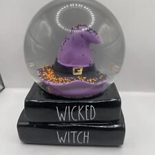 RAE DUNN Halloween WICKED WITCH SPOOKY Black HAT Snow Globe RARE picture