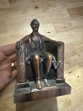 Abraham Lincoln Statue Bust Banthrico Vintage Piggy Bank Copper Figurine GIFT picture