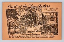 New Orleans LA-Louisiana, Court of Two Sisters, Advertising Vintage Postcard picture