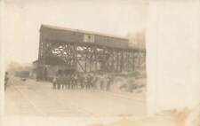 c1904-18 RPPC Railroad Freight Car Loading Yard Men Tracks Real Photo P294 picture