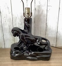 Vintage Mid Century Modern Black Panther Table Lamp  picture