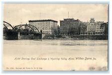 c1905s Hotel Sterling, Coal Exchange & Wyoming Hotel, Wilkes-Barre PA Postcard picture
