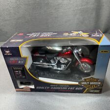 Harley Davidson Fat Boy RC Remote Red Box 1421 New Bright 6V Sound See Video picture