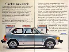 1978 Honda Civic CVCC Hatchback Vintage Print Ad Gasoline Pumps picture