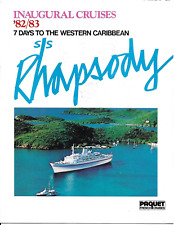 Paquet French Cruises SS RHAPSODY 14pg Brochure Deck Plan Rates 1982 / 1983 picture