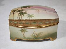 Fine Antique Hand Painted Gold Morimura Nippon Egyptian Pyramids Trinket Box picture
