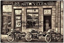 1916 ORANGE CALIF. INDIAN MOTORCYCLE DEALER 8X12 PHOTO VINTAGE SIDECARS GAS CART picture