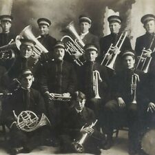 Montrose South Dakota 1909 Town City Brass Band Horn Players RPPC Postcard F259 picture