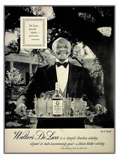 Vintage 1952 Walker's DeLuxe Whiskey Butler With Serving Tray Print Ad picture