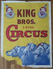 1960s King Bros. Circus 3 Ring Vintage Original 21x28 Elephants RARE picture