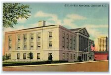 c1940 US Post Office Building Flag Greenville South Dakota SD Unposted Postcard picture