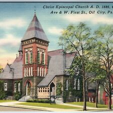c1940s Oil City, PA Christ Episcopal Church Tichnor Nice Linen Photo Thomas A211 picture