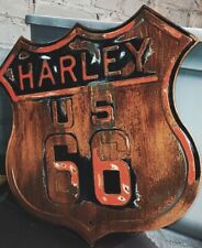 Custom Man Cave Sign Full Patina Route 66 Harley Davidson  picture