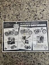 Vintage Original 1954 Harley-Davidson Dealer Poster Brochure 50th Anniversary picture