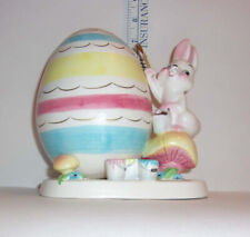Vintage NAPCO Ceramics EASTER Bunny Painting Egg Planter A4573/S Signed picture