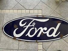 Antique style Barn find Look Ford Dealer Sales Service Blue Oval Sign picture