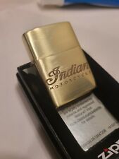  INDIAN MOTORCYCLES  Zippo LIGHTER SOLID BRASS RARE DEALER UNSTRUCK  picture