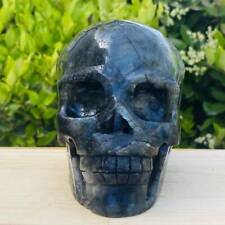 1682g Natural Labradorite Quartz Skull Hand Carved Crystal Energy Healing Skull picture