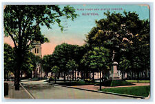 Montreal Quebec Canada Postcard Place Viger and Statue Chenier 1915 Posted picture